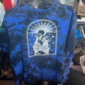 Romwe tie dye skeleton shirt